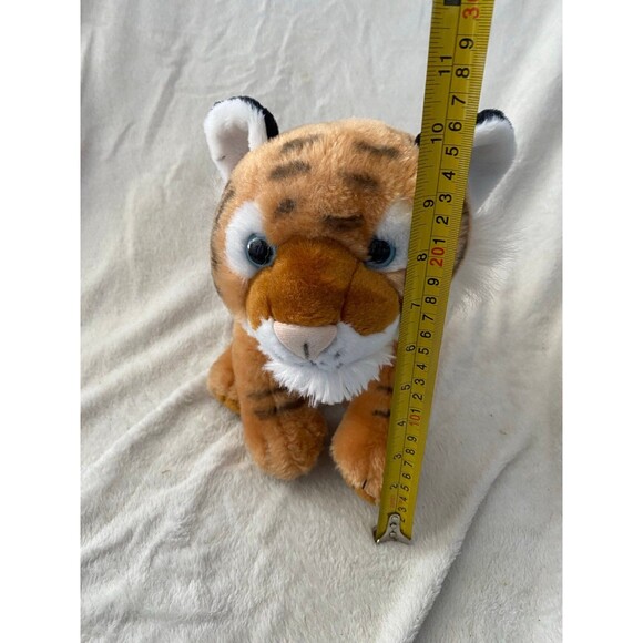 Wild Republic Sitting Tiger 10" Plush Animal Rusty Orange & White Black Stripes - Picture 8 of 8